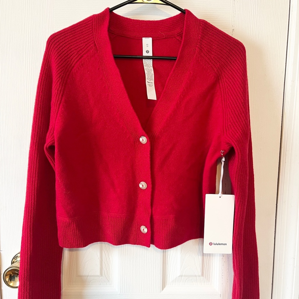 lululemon athletica Women's Red Cardigan Sweater